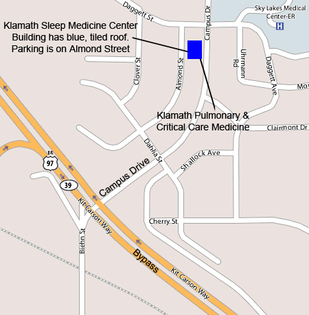 Map to Klamath Pulmonary & Critical Care Medicine